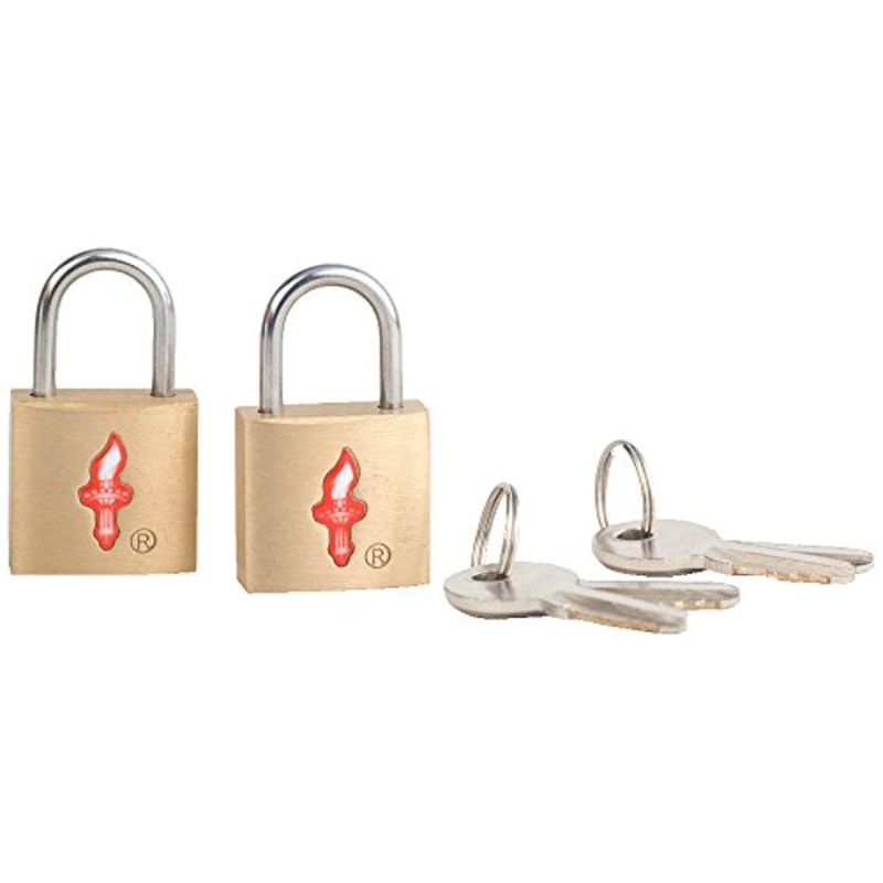Safe Skies Tsa-Recognized Padlocks Double Set, Brass, One Size