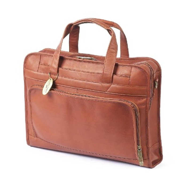 Claire Chase Professional Computer Briefcase, Saddle, One Size