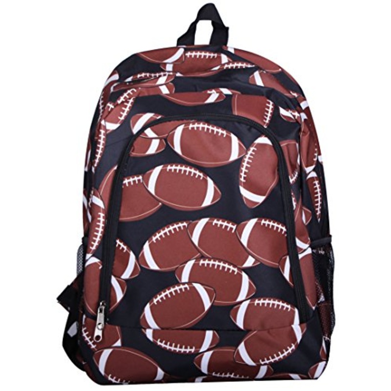 Fashion Print Medium Sized Backpack - Custom Personalization Available (Football Print)