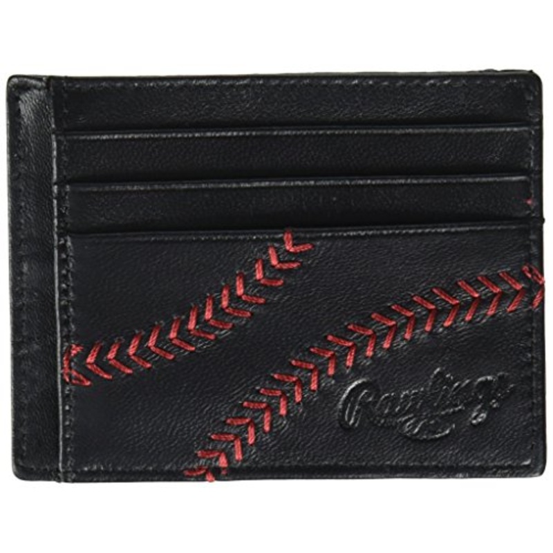 Rawlings Men'S Baseball Stitch Card Case, Black