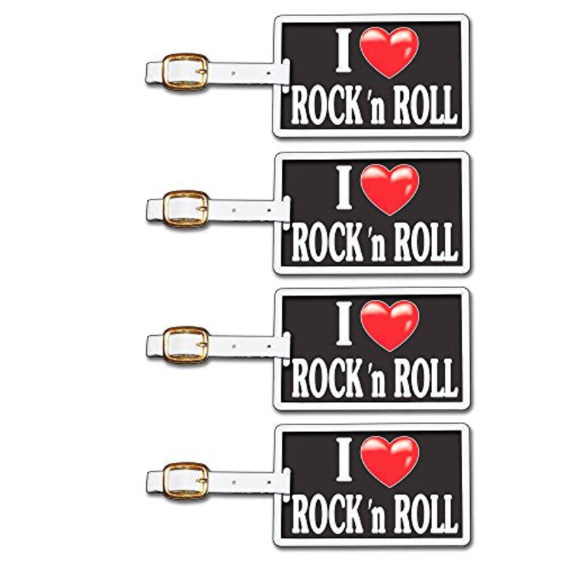 Tag Crazy I Heart Rock N Roll Four Pack, Black/White/Red, One Size