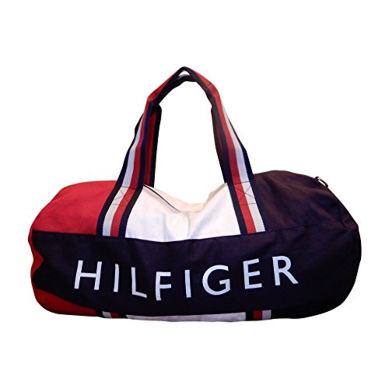 Tommy Hilfiger Patriot Duffle Bag With Wide Navy, Red And White Stripe Handles