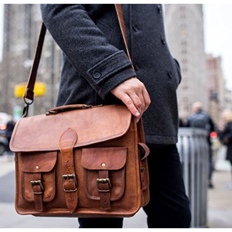 Vintage Crafts Abb 18 Inch Vintage Handmade Leather Messenger Bag For Laptop Briefcase Satchel Bag