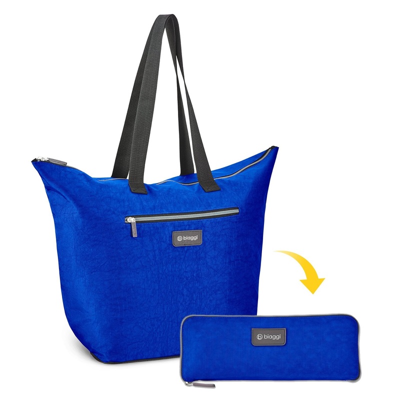 Biaggi Zipsak Micro-Fold Shopper - 16-inch Tote - As Seen on Shark Tank - Cobalt Blue