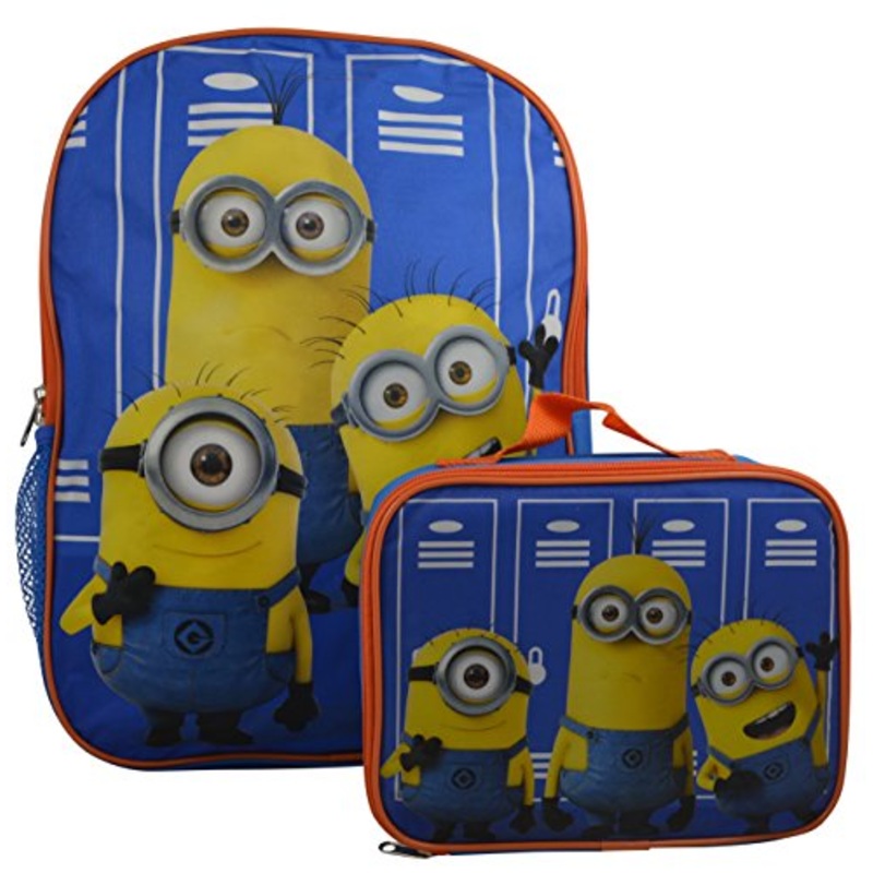 Despicable Me Minions Kids Set Of 16" Backpack And Minions Insulated Lunch Bag