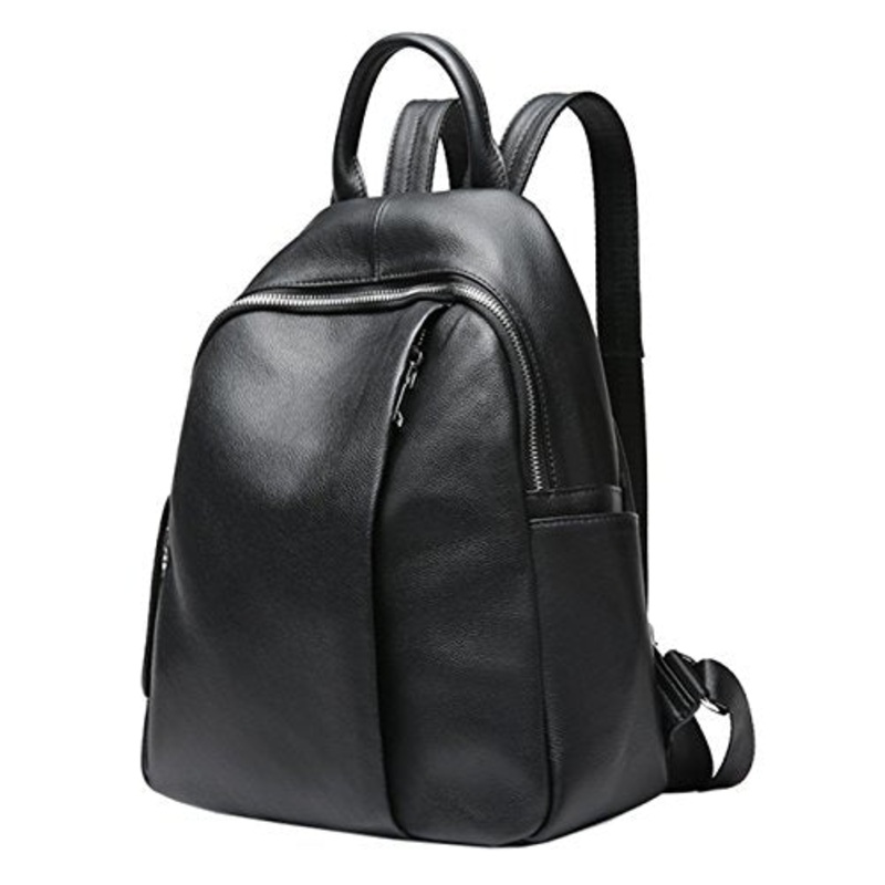 Saierlong Ladies Designer Womens Black First Layer Of Leather Daily Casual Backpack