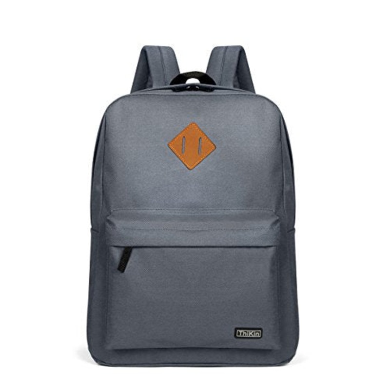 ThikinGreyBookbagBasicBackpackCasualLight RucksacksOutdoor TravelBag