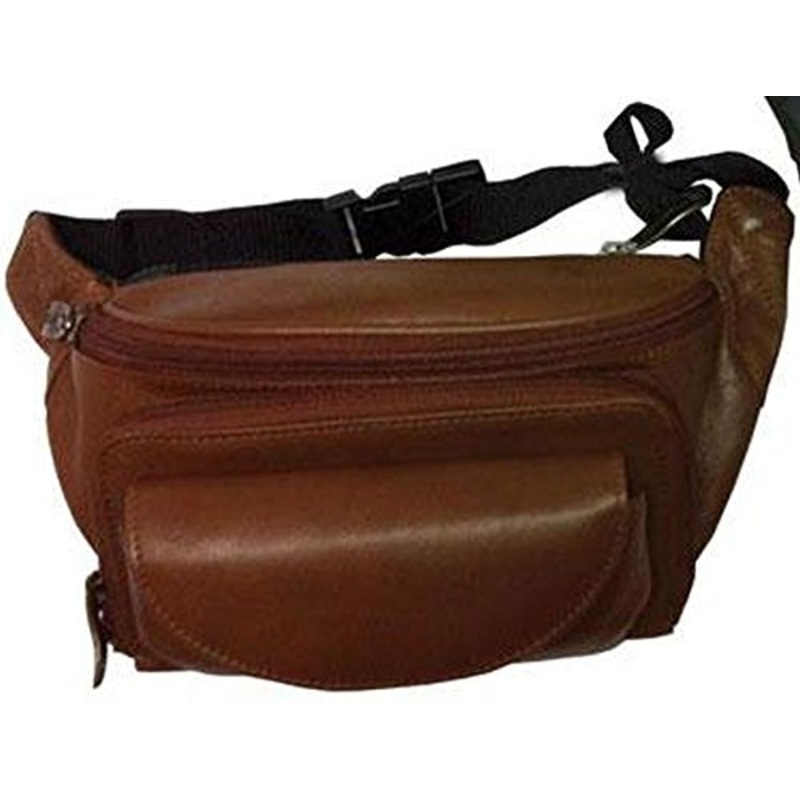 Winn International Harness Large Leather Fanny Pack In Black Faux Croc