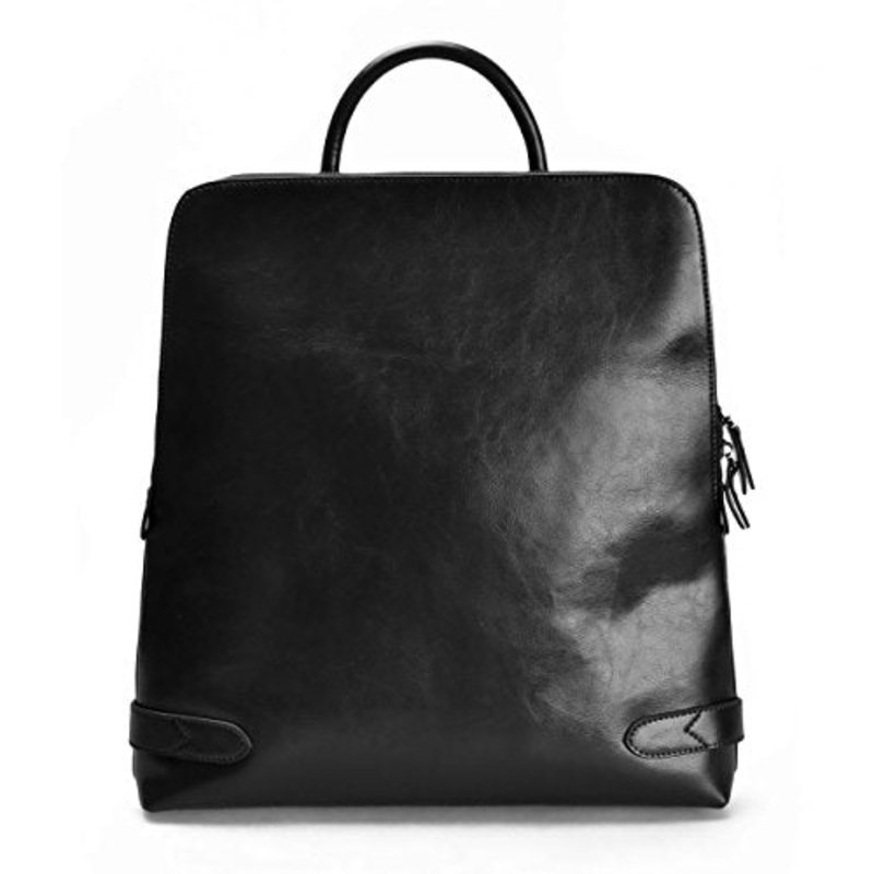 Zlyc Fashion Split Leather 15.6" Laptop Backpack Handbag Tote Messenger Bag Black