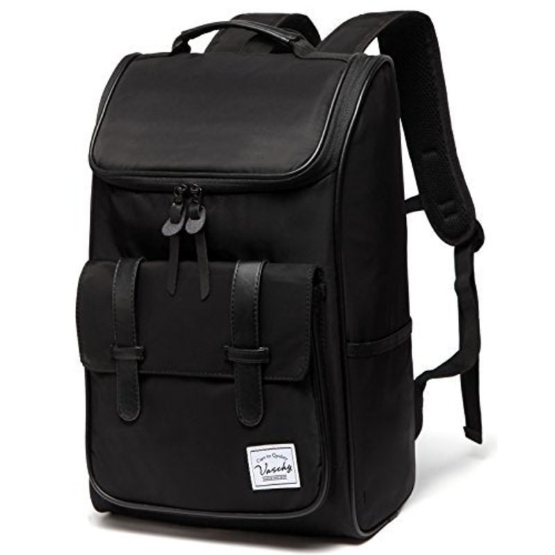 Backpack for men,Vaschy Vintage Water Resistant Daypack Rucksack College School Backpack with Padded 15.6 inch Laptop Compartment