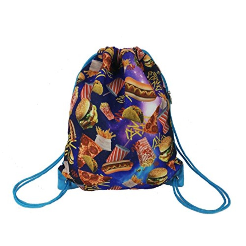 Top Trenz Scented Tasty Print Drawstring Bags (Fast Food, No Scent)