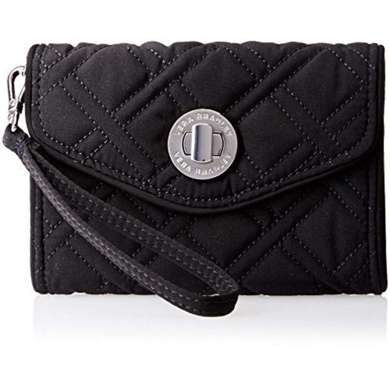 Vera Bradley Your Turn Smartphone Wristlet 2 Wallet, Classic Black, One Size