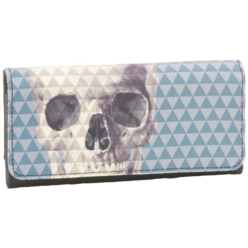 Loungefly LFWA0305 Skull With Pyramid Studs Trifold Wallet,Multi,8" x 4"