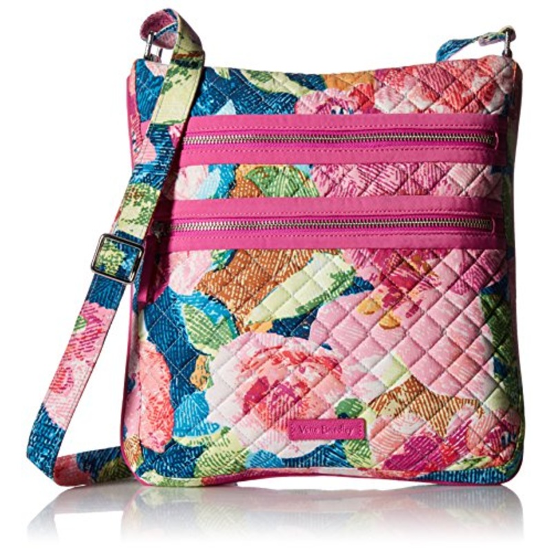 Vera Bradley Iconic Triple Zip Hipster Crossbody, Signature Cotton, Superbloom