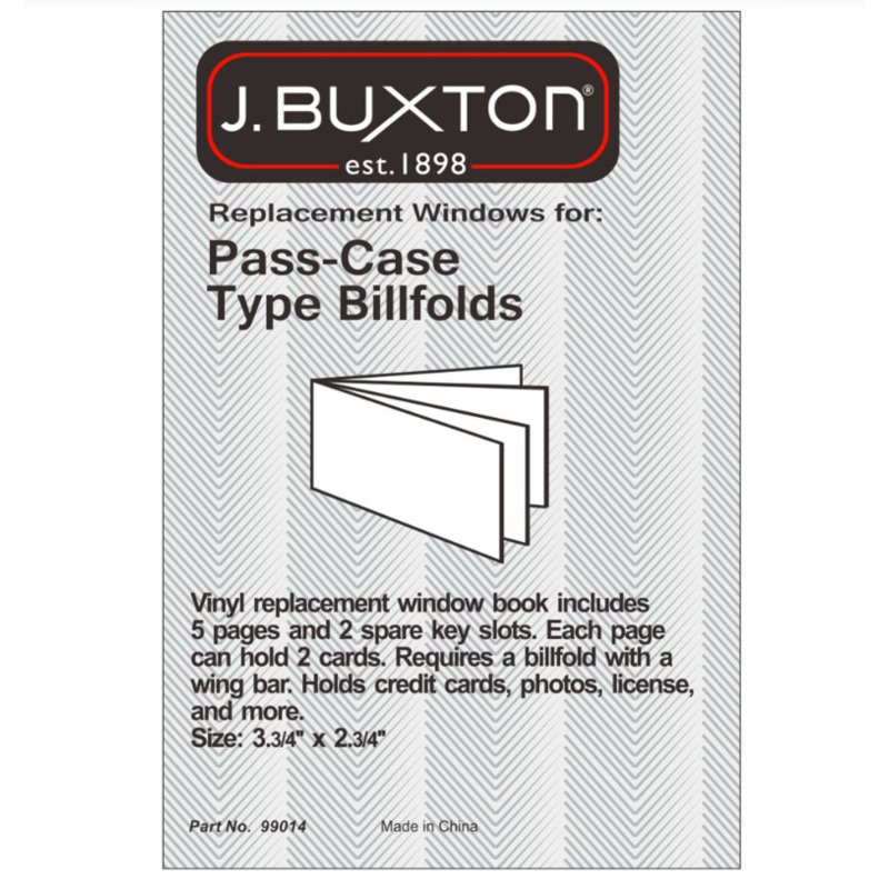Buxton Clear Vinyl Wallet Insert