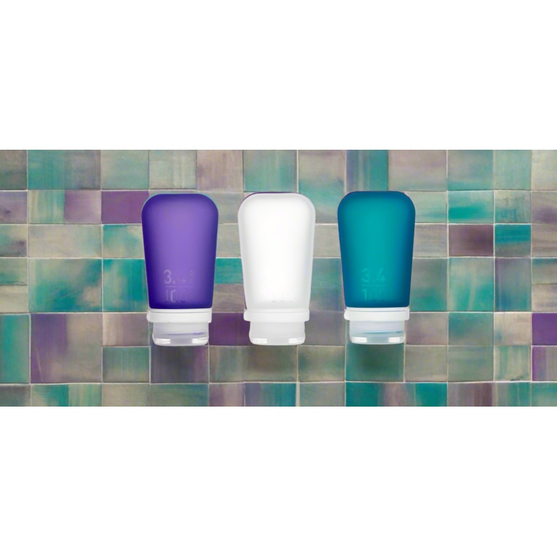 Humangear - 3.4 oz GoToob+ 3-Pack Silicone 3-1-1 Toiletry Bottles (LARGE)