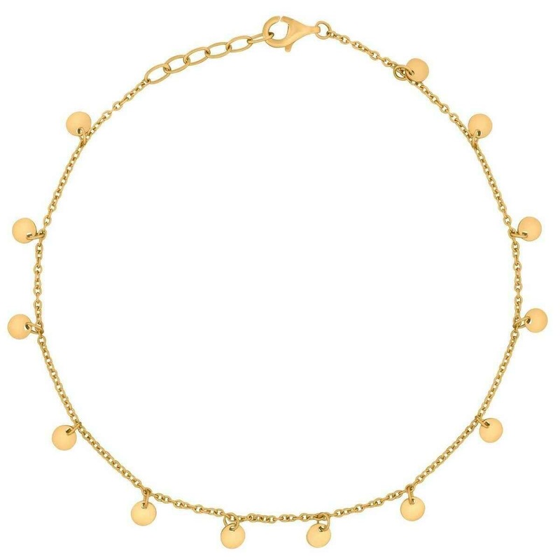 Beginnings Mini Disc Chain Anklet - Gold