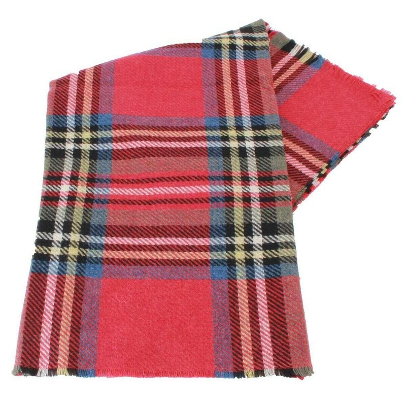 Locharron of Scotland Brock Stewart Royal Modern Luxury Fine Wool Stole - Red/Blue/Green