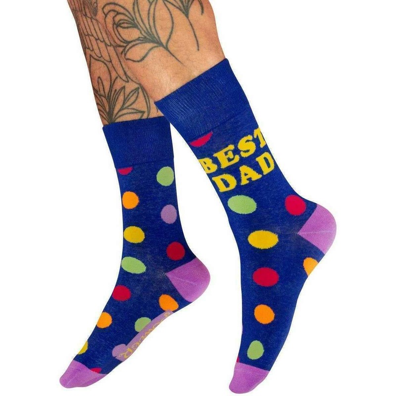 Powder Best Dad Polka Dot Socks - Navy