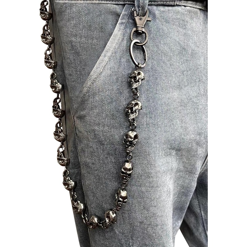 Wallet Chain - Wallet Chains for Men Women, Punk Trousers Pants Chain for Biker Heavy Skull Chain Belt Goth Accessories(Skull)