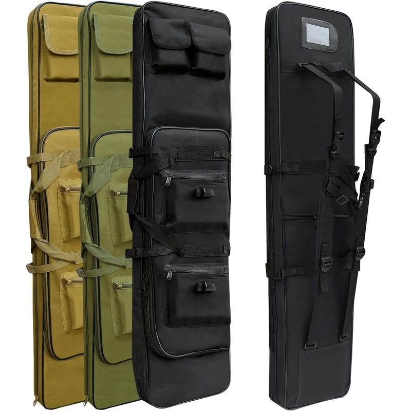 32"/37"/46" Rifle Bag, Black/Khaki/Green Tactical Long Rifle Backpack, Portable Shotgun Case for Firearm Storage and Transportation, Suitable for Outdoor Hunting Shooting