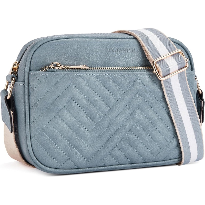 Vegan Leather Crossbody Bags for Women, Shoulder Handbags with Wide Strap