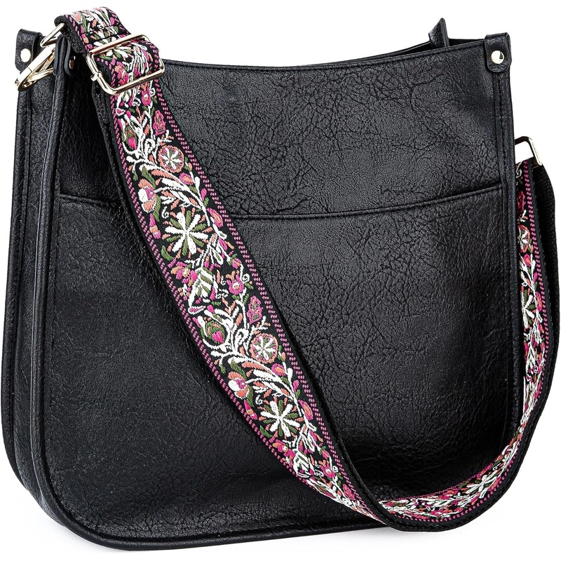 Viva Terry Vegan Leather Crossbody Fashion Shoulder Bag Purse with Adjustable Strap