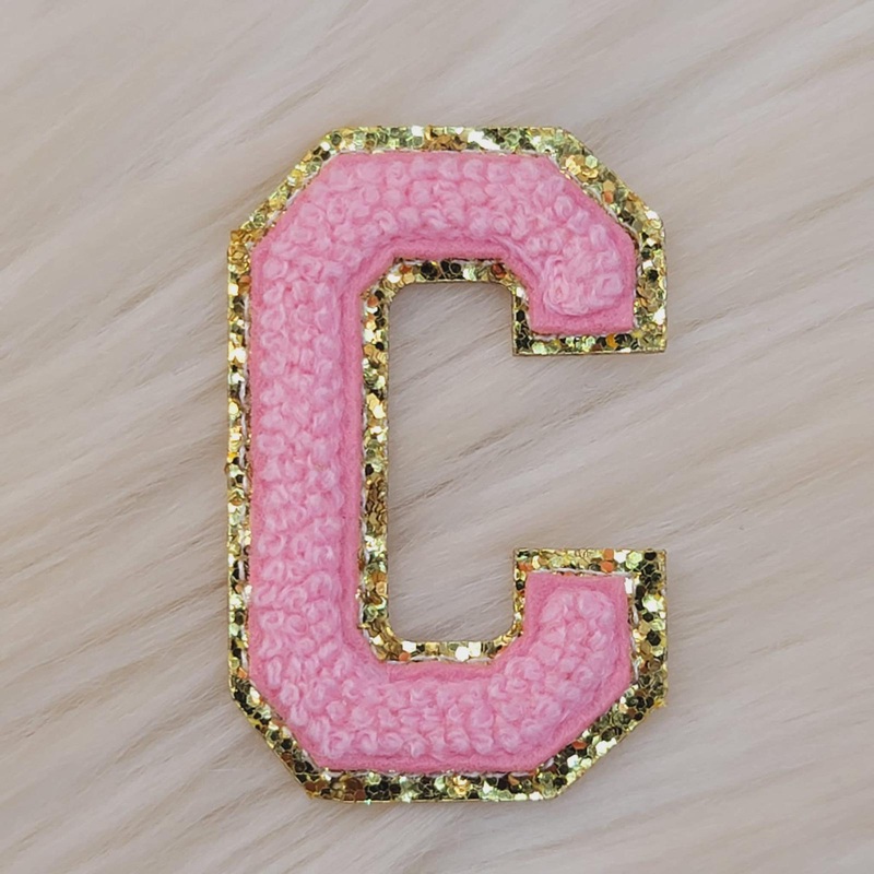 Varsity Letter Patch C - Soft Pink
