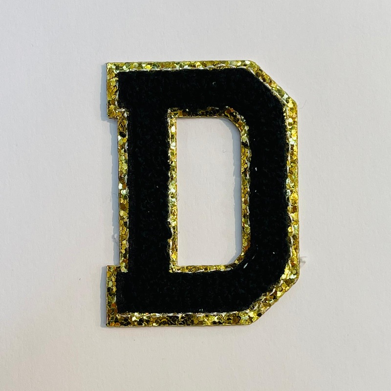 Varsity Letter Patch D - Black