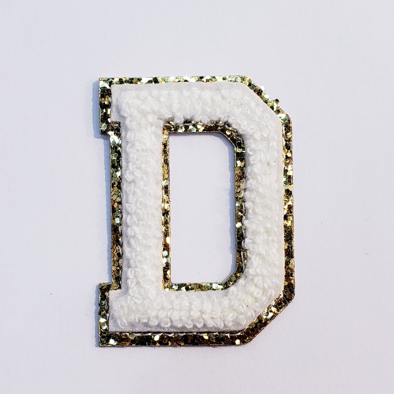 Varsity Letter Patch D - White