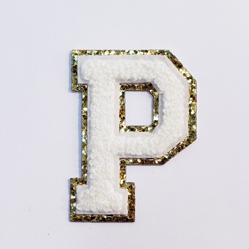 Varsity Letter Patch P - White