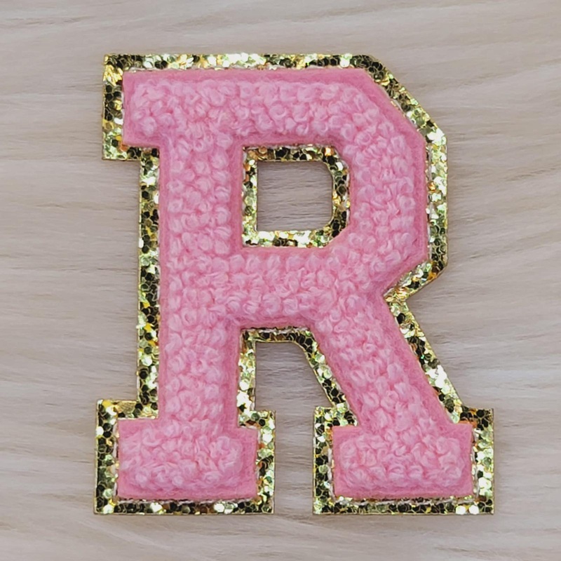 Varsity Letter Patch R - Soft Pink