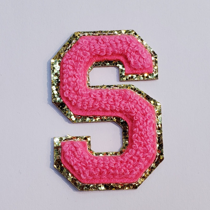 Varsity Letter Patch S - Hot Pink