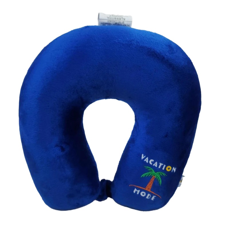 Wolf Essentials Fiber Filled Neck Pillow -  Blue Vacation Mode