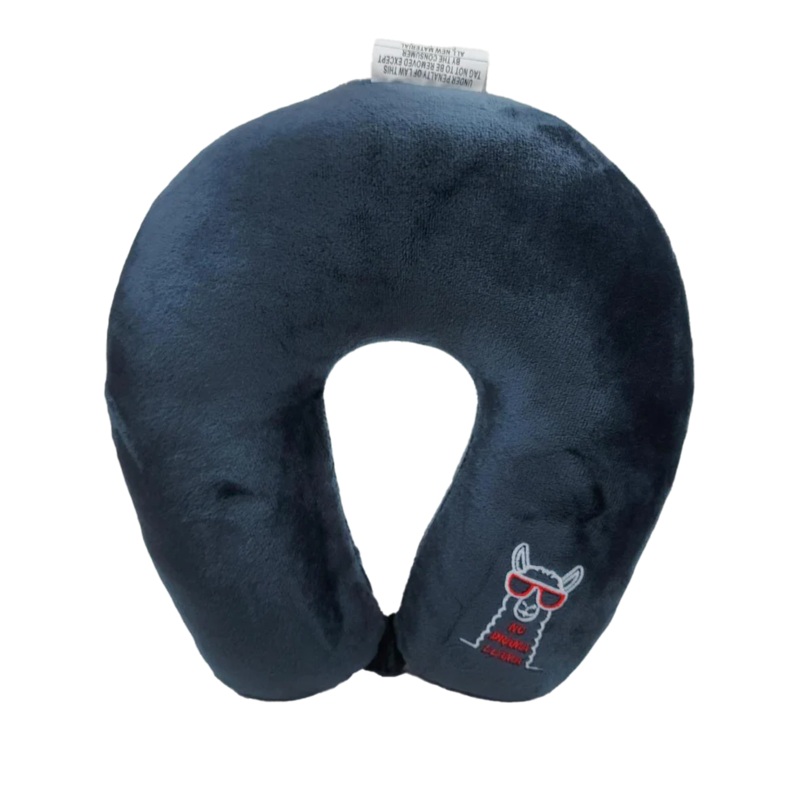 Wolf Essentials Fiber Filled Neck Pillow -  Charcoal Llama