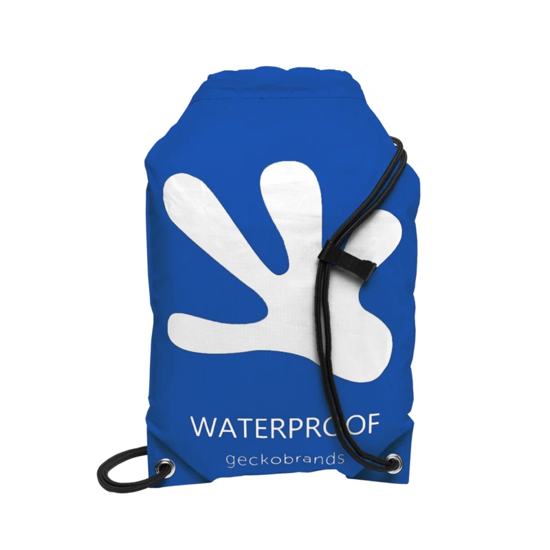Geckobrands Waterproof Drawstring Backpack - Royal Blue/White