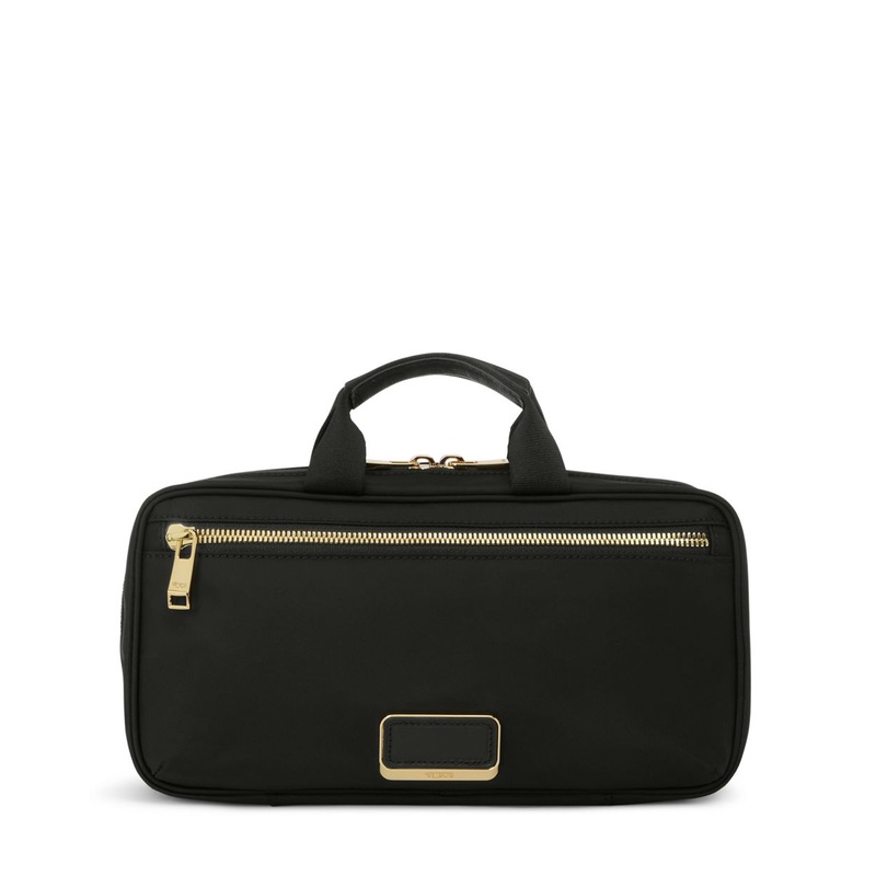TUMI Voyageur  Small Madeline Cosmetic - Black/Gold