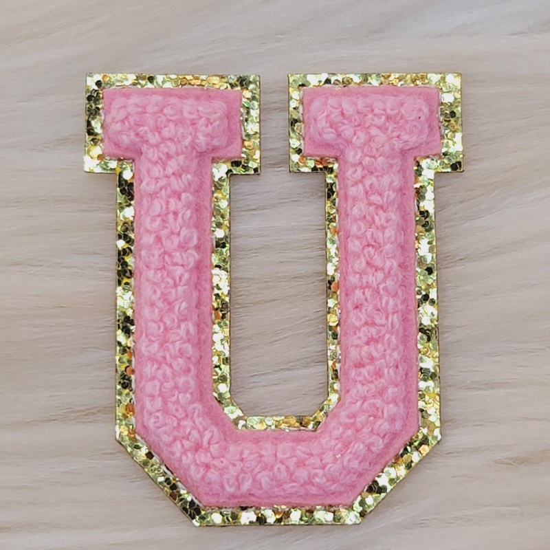 Varsity Letter Patch U - Soft Pink