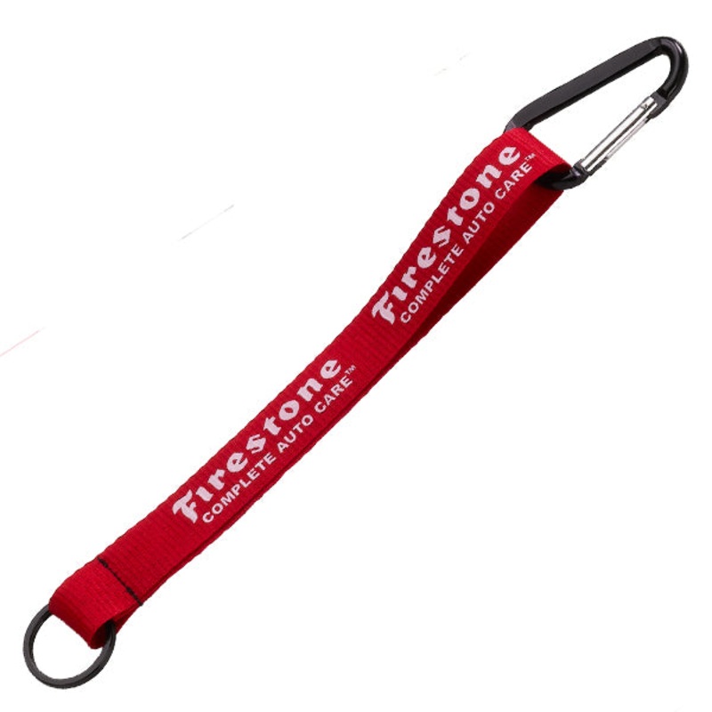 3/4" Sewn Polyester Key Chain w/Metal Split Ring & Carabiner