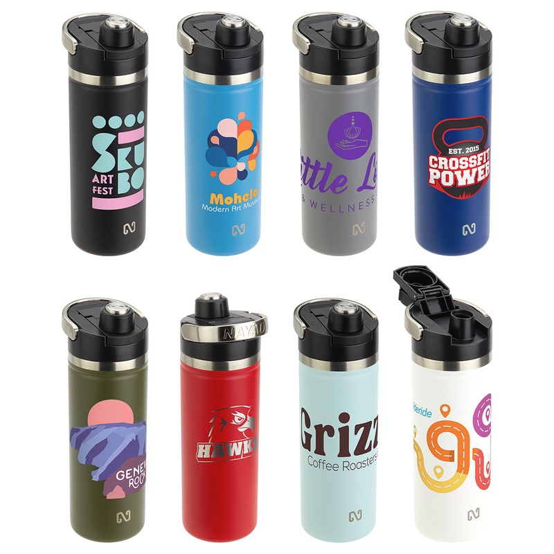 NAYAD Traveler 18 oz Stainless Double-wall Bottle with Twist-Top Spout