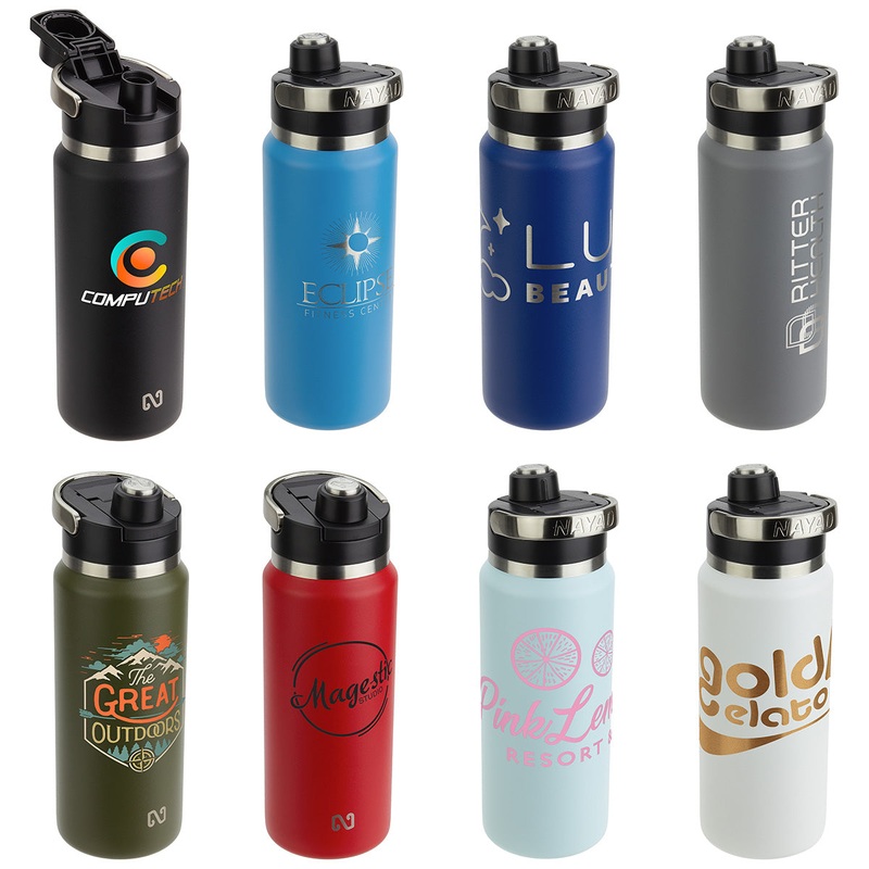 NAYAD Traveler 26 oz Stainless Double-wall Bottle with Twist-Top Spout