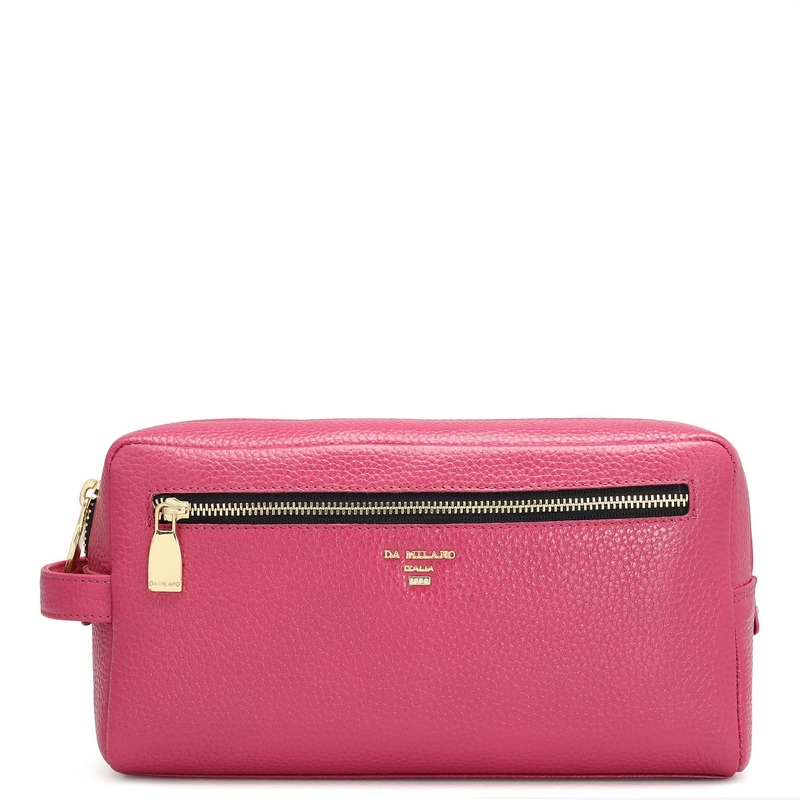 Wax Leather Multi Pouch - Magenta