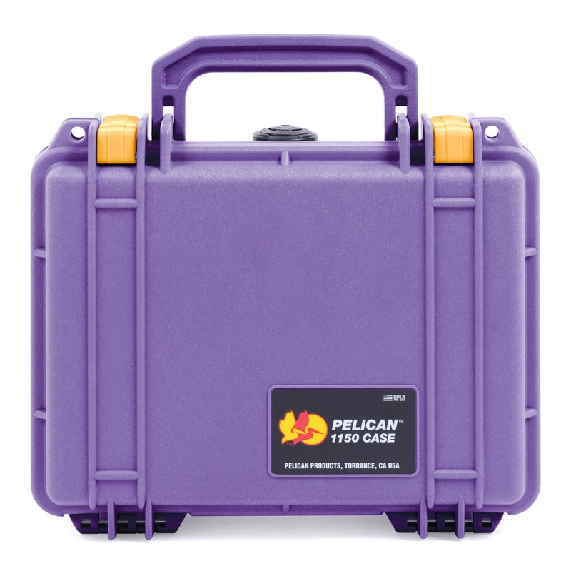 Pelican 1150 Case, Amethyst with Yellow Latches