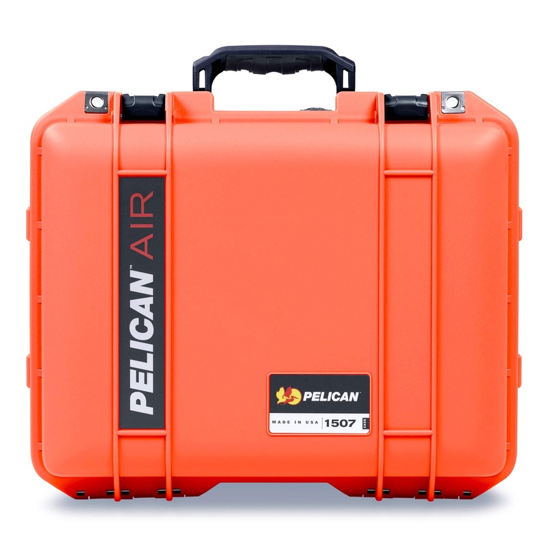 Pelican 1507 Air Case, Orange with Black Handle & Latches