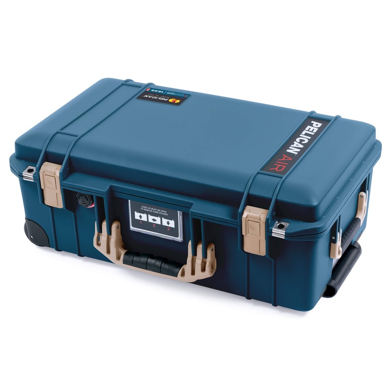 Pelican 1535 Air Case, Deep Pacific with Desert Tan Handles & Latches
