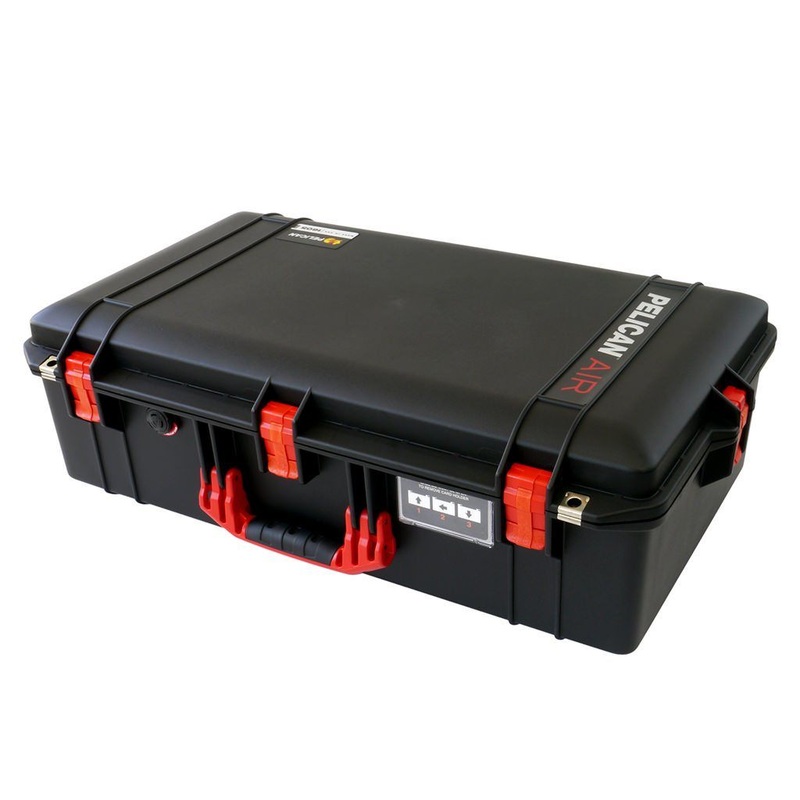 Pelican 1605 Air Case, Black with Red Handle & Latches