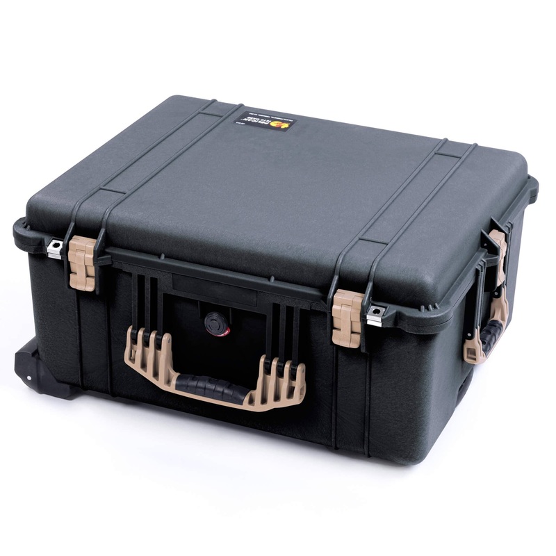 Pelican 1610 Case, Black with Desert Tan Handles and Latches