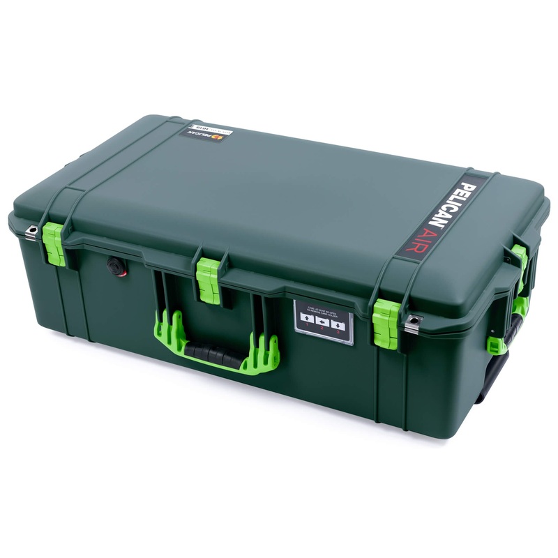 Pelican 1615 Air Case, Trekking Green with Lime Green Handles & Latches