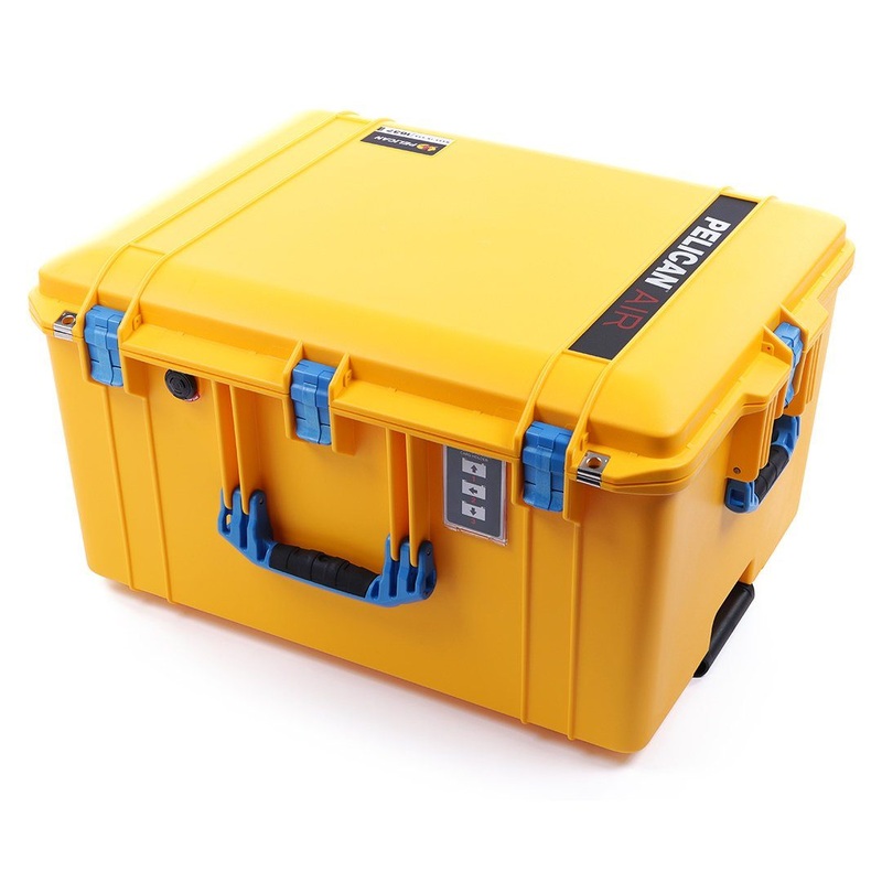 Pelican 1637 Air Case, Yellow with Blue Handles & Latches