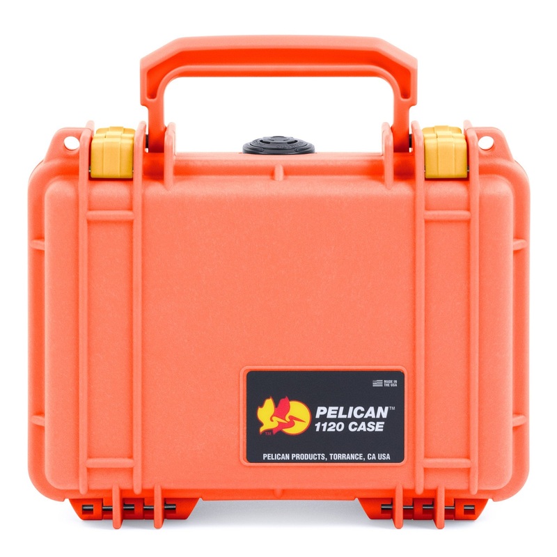 Pelican 1120 Case, Orange with Yellow Latches